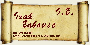 Isak Babović vizit kartica